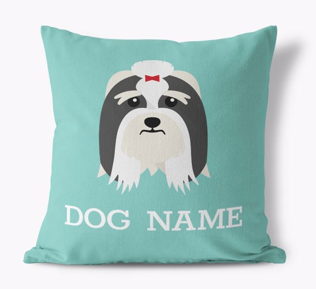 {dogsName}'s Icon: Personalized {breedFullName} Canvas Pillow